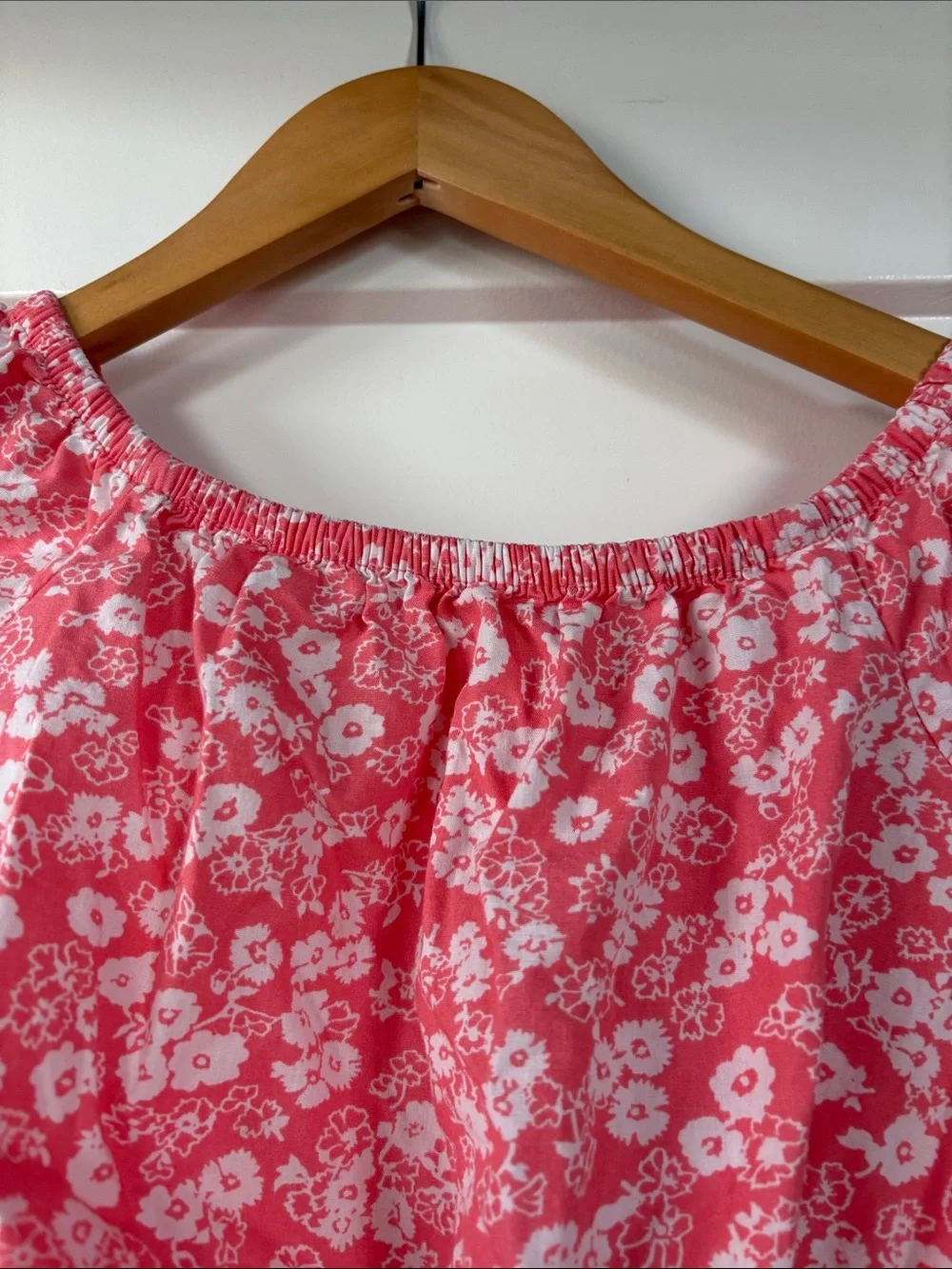 GAP Pink Floral Off-Shoulder Romper with Tie Waist Size 4-5